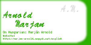 arnold marjan business card